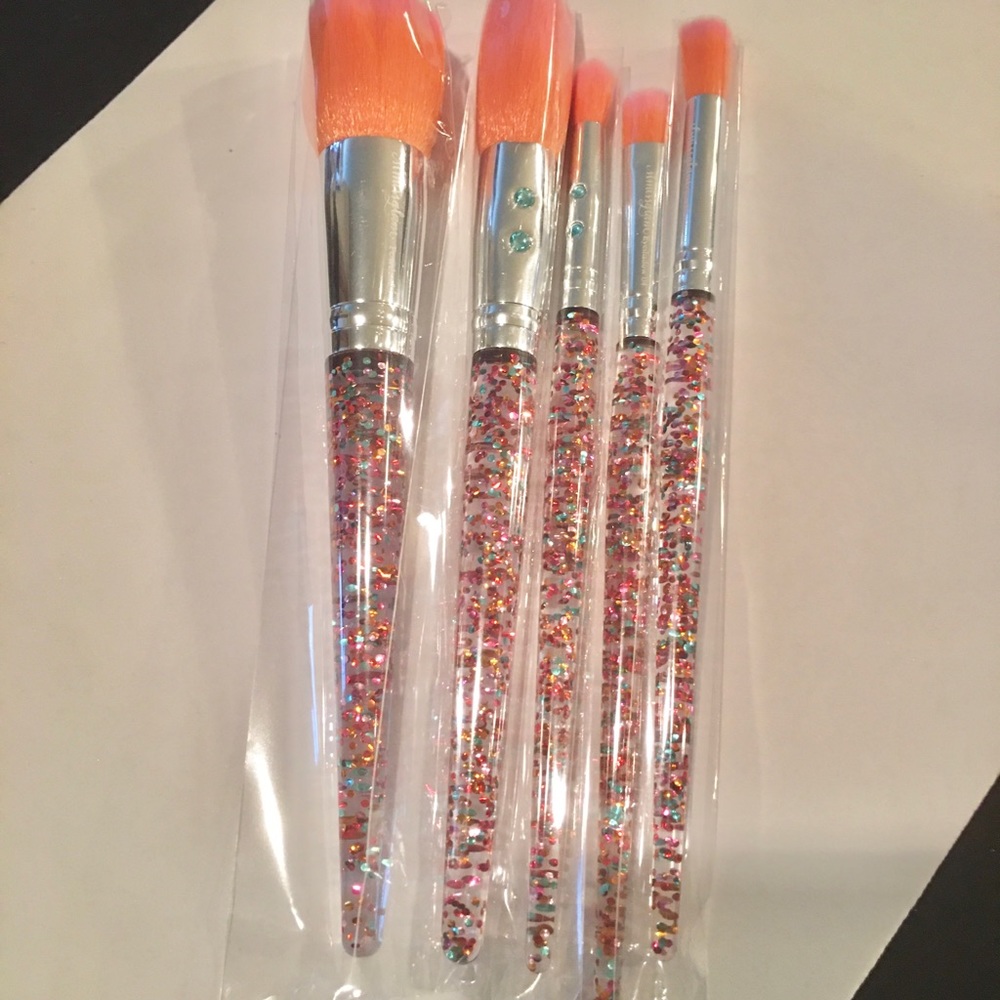 5 piece Sparkle Makeup Brush Set NEW - Picture 9 of 11